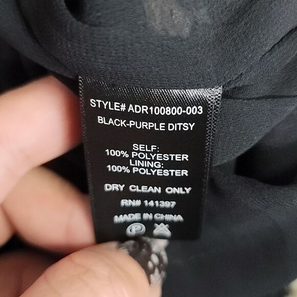 Nwot Astr Sweetheart Cutout Dress In Black-purple Ditsy - Picture 12 of 12